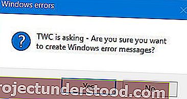 ผู้สร้างข้อความแสดงข้อผิดพลาดของ Windows