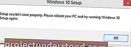 تعذر بدء الإعداد بشكل صحيح في نظام التشغيل windows 10