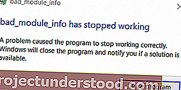 Kesalahan Bad_Module_Info pada Windows 10