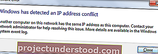Windows에서 IP 주소 충돌을 감지했습니다.