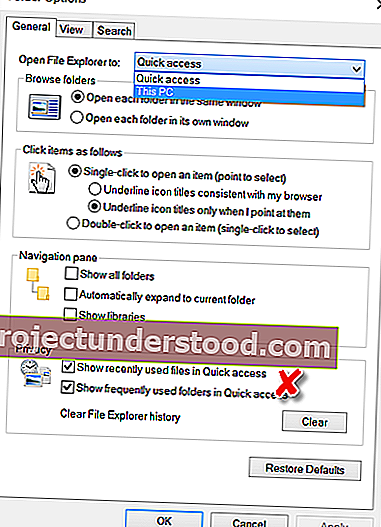 Tunjukkan fail yang baru digunakan dalam Akses Pantas