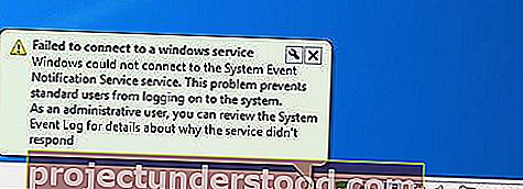 Windows가 시스템 이벤트 알림 서비스에 연결할 수 없습니다.