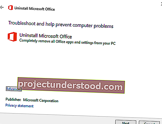 قم بإلغاء تثبيت Microsoft Office