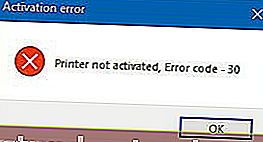 Printer tidak diaktifkan, Kode kesalahan - 30