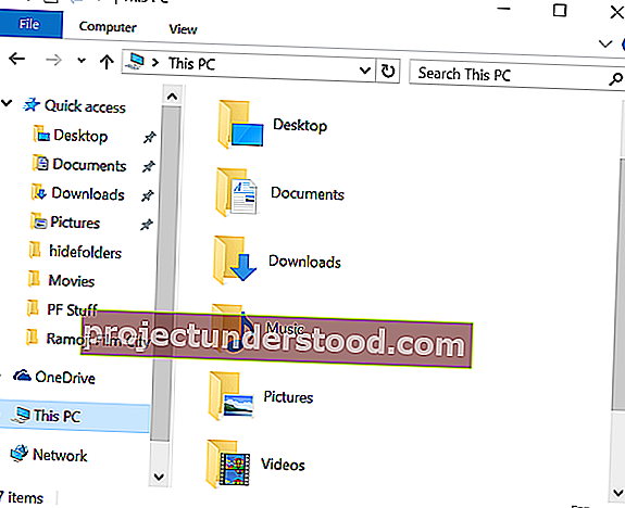 Windows 10 6 폴더에서이 PC의 폴더 표시 또는 숨기기