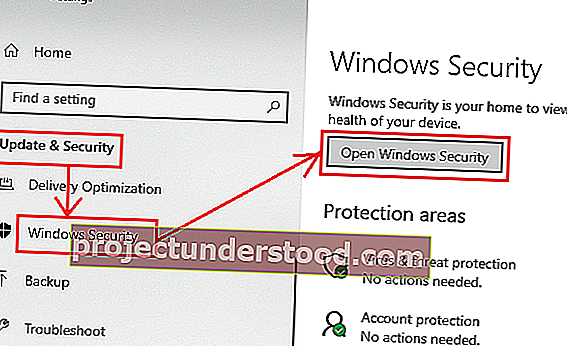 Windows 보안 열기