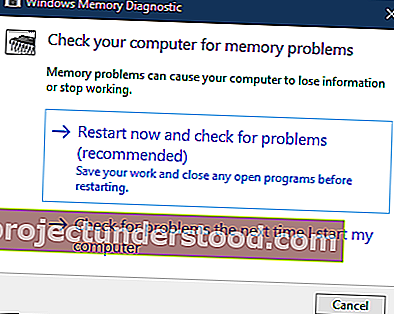 เครื่องมือวินิจฉัยหน่วยความจำของ Windows