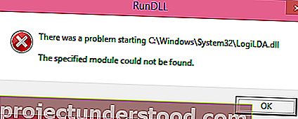 Terdapat masalah bermula C: \ Windows \ System32 \ LogiLDA.dll