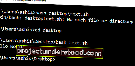 قم بتشغيل ملفات البرامج النصية لـ Shell من موجه الأوامر