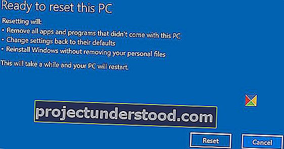 Setel ulang Windows 10