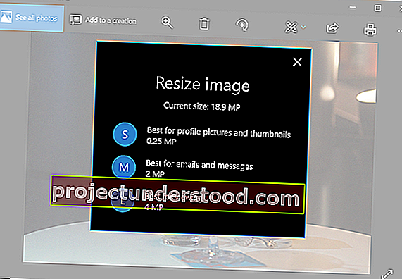 Windows 10 사진 앱을 사용하여 이미지 크기 조정