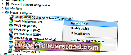 تحديث برامج تشغيل الشبكة في نظام التشغيل Windows 10
