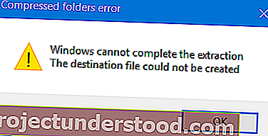 لا يمكن لـ Windows إكمال الاستخراج