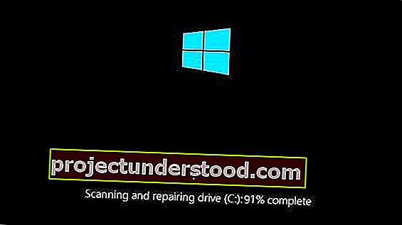 Windows 10 Memindai dan memperbaiki drive macet