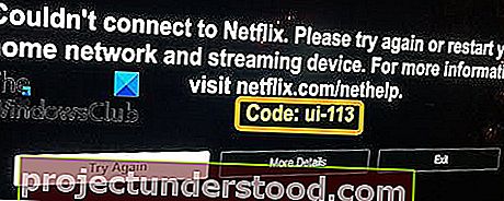 Netflix 오류 코드 UI-113