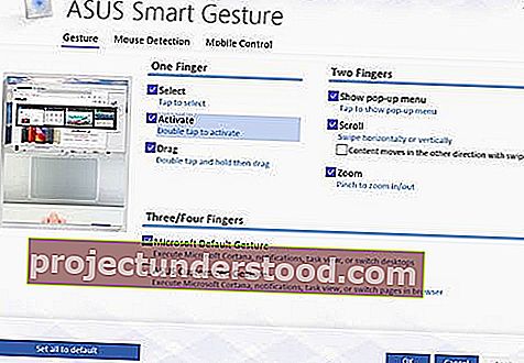 لوحة اللمس ASUS Smart Gesture لا تعمل