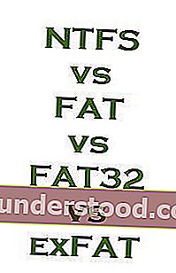 NTFS مقابل FAT مقابل FAT32 مقابل exFAT