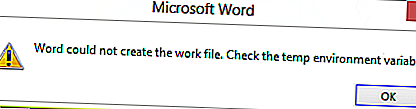단어는 작업 파일을 만들 수 없습니다
