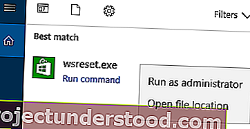 امسح ذاكرة التخزين المؤقت لـ Windows Store باستخدام WSReset.exe