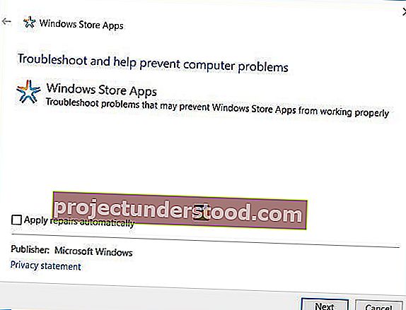مستكشف أخطاء تطبيقات Windows-10-store