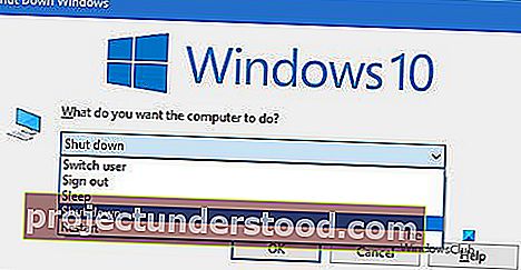 ปิดเครื่องหรือล็อก Windows 10 โดยใช้แป้นพิมพ์ลัด