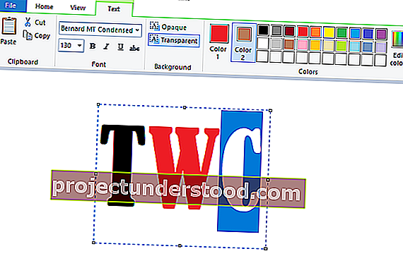 Windows 10의 MS 그림판에서 텍스트를 추가하고 색상을 변경하는 방법