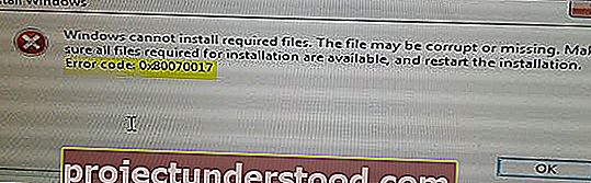 إصلاح رمز خطأ تثبيت Windows 0x80070017